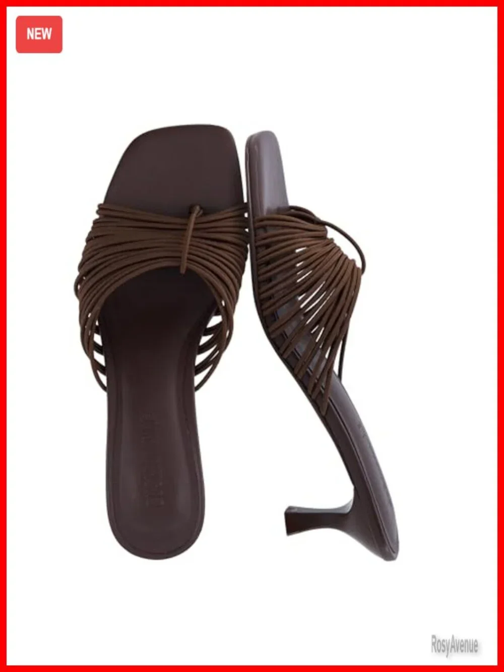 Strappy Kitten Heels Sandals with Cushioned Footbed, Slip On Open Toe